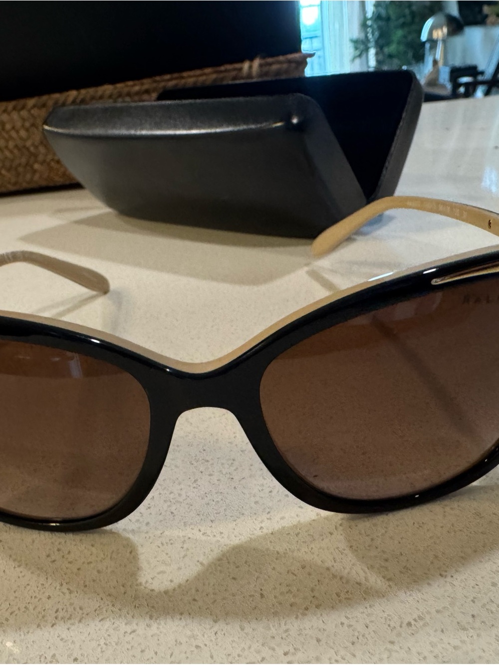 Ralph Lauren Black Frame Sunglasses with Brown Gradient Lenses - Picture 6 of 8